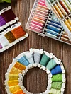 Multi-Color Embroidery Yarn with Transparent Storage Box Cross Stitch Supplies Sewing Embroidery Thread Set for Halloween Christmas Mothers Day