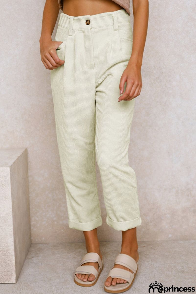 High Waisted Baggy Corduroy Pant