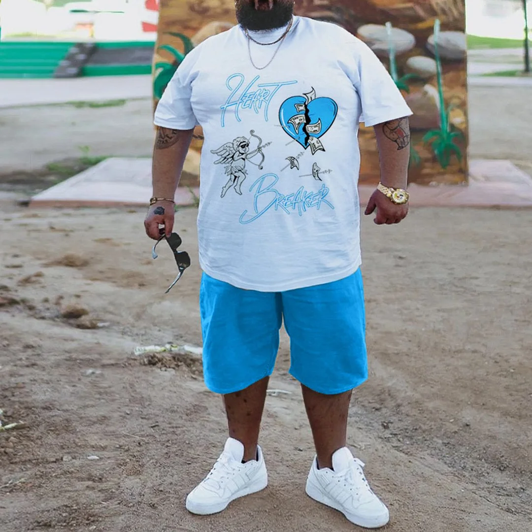 Men's Plus Size  Casual Two Piece Set
