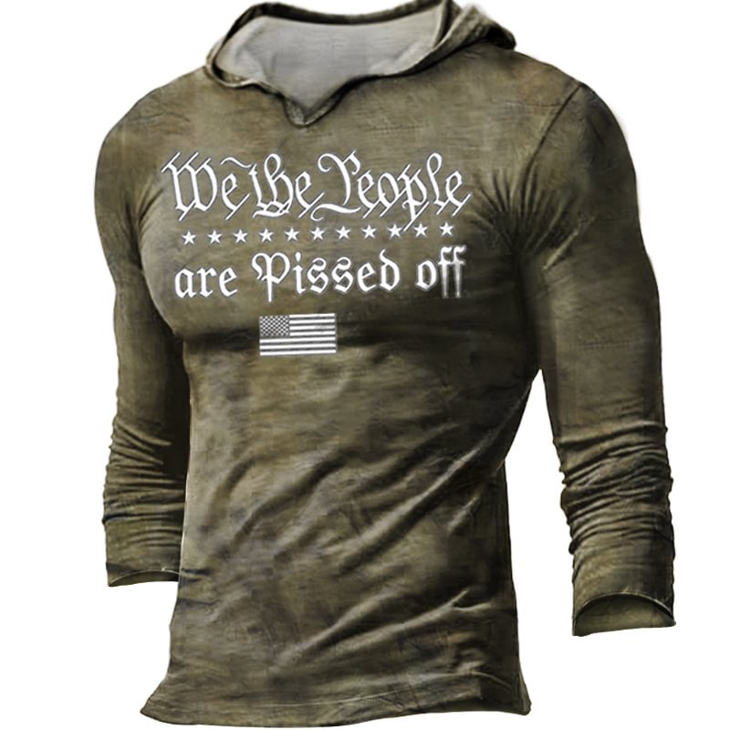 We The People Are Pissed Off Men's Outdoor Hoodie-Compassnice®
