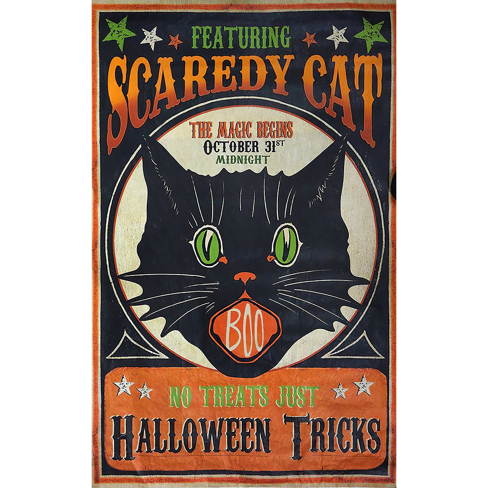 

Halloween Black Cat - Round Drill Diamond Painting - 30*45CM, 501 Original