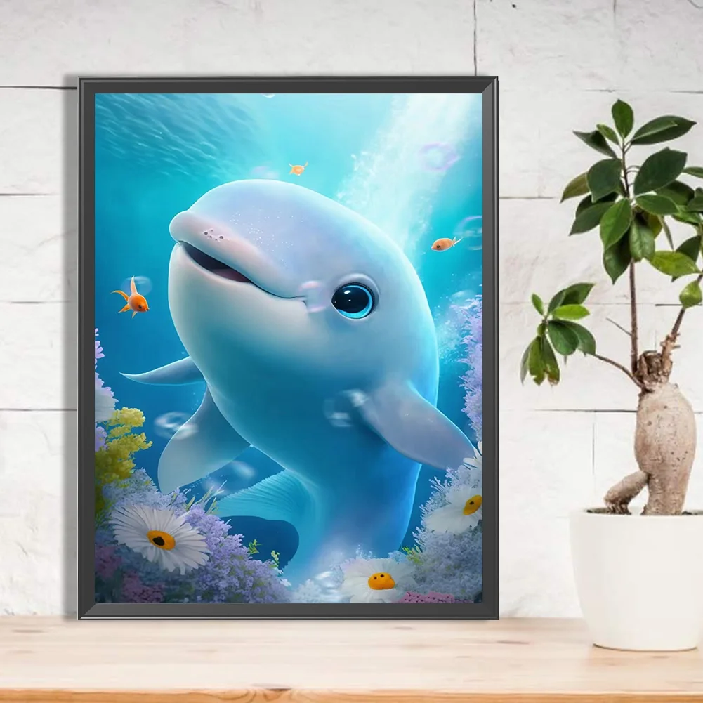 Full Round Diamond Painting 30*40cm - Longing For Dolphins