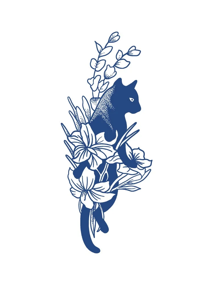 KT1-50 cross-border semi-permanent herbal juice tattoo sticker flower arm clavicle non-reflective simulation tattoo size pattern