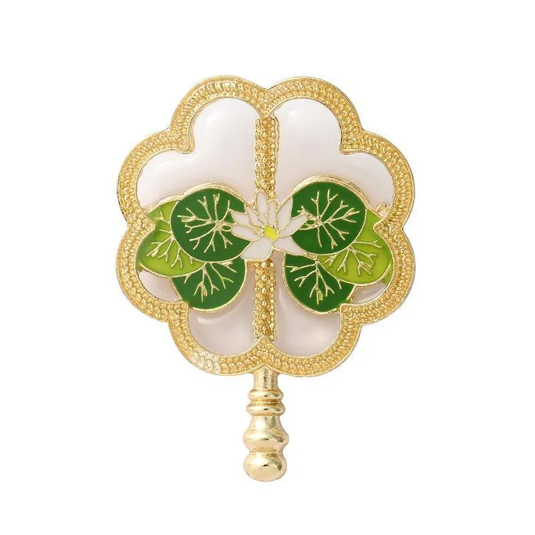 Vintage Plant Gilt Fan Pins