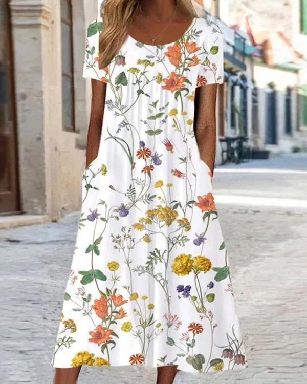 Casual Loose Floral Dress