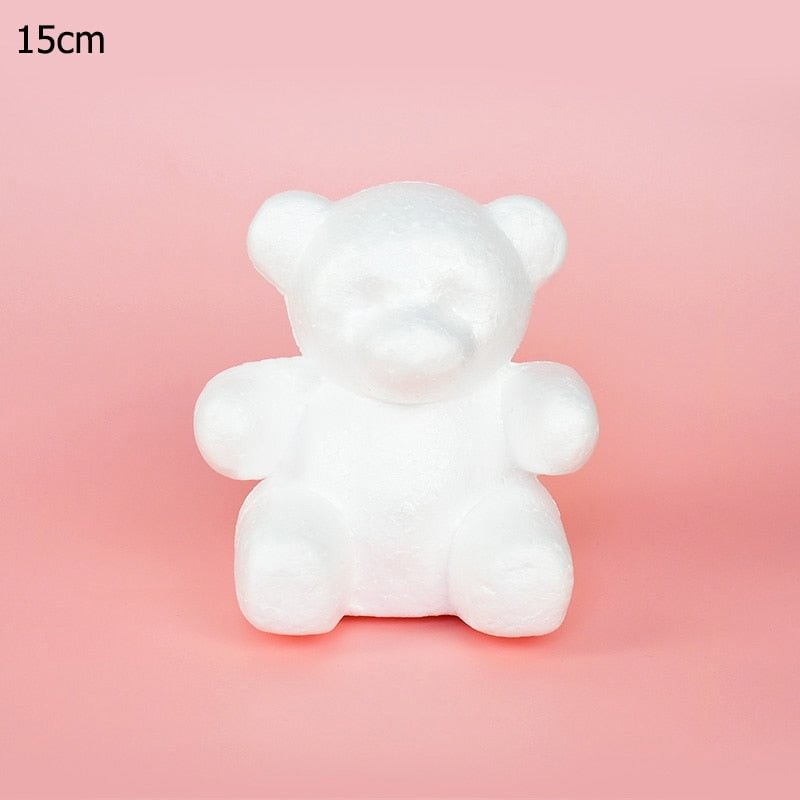 1Pcs Modelling Polystyrene Styrofoam White Foam Bear Mold Teddy For Valentine's Day Gifts Birthday Party Wedding Decoration