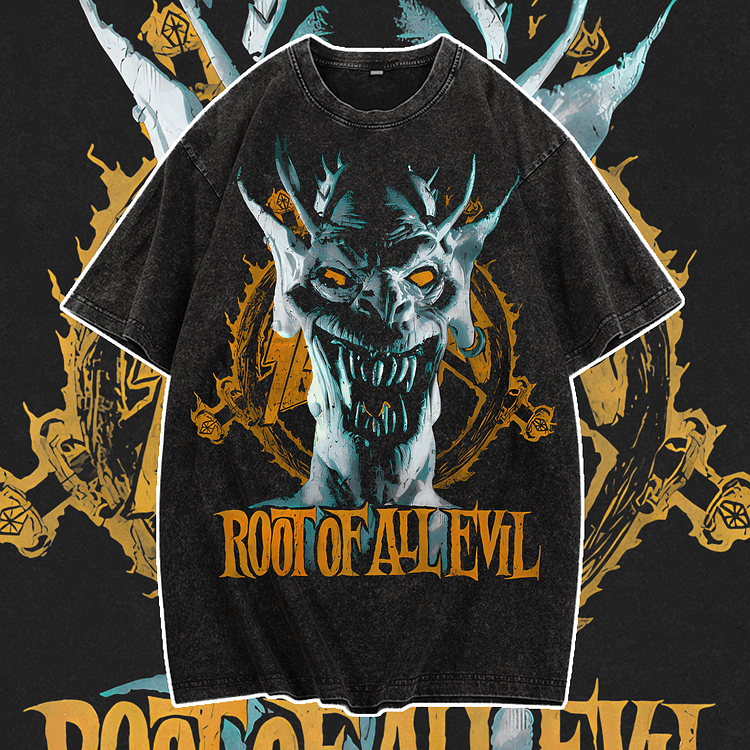 Davidhawaii100% Cotton Casual Bold Rock Monster Double Sided Street T-Shirt - 100% Cotton