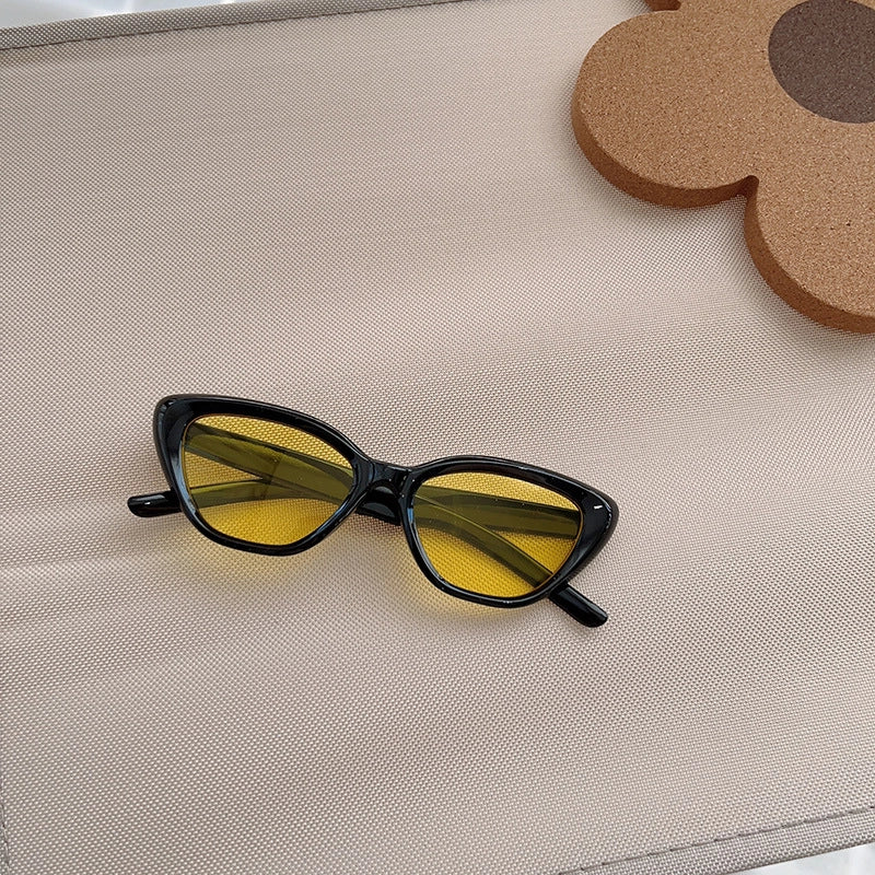 Minimalist Classic Style Solid Color Acrylic Cat Eye Full Frame Kids Sunglasses