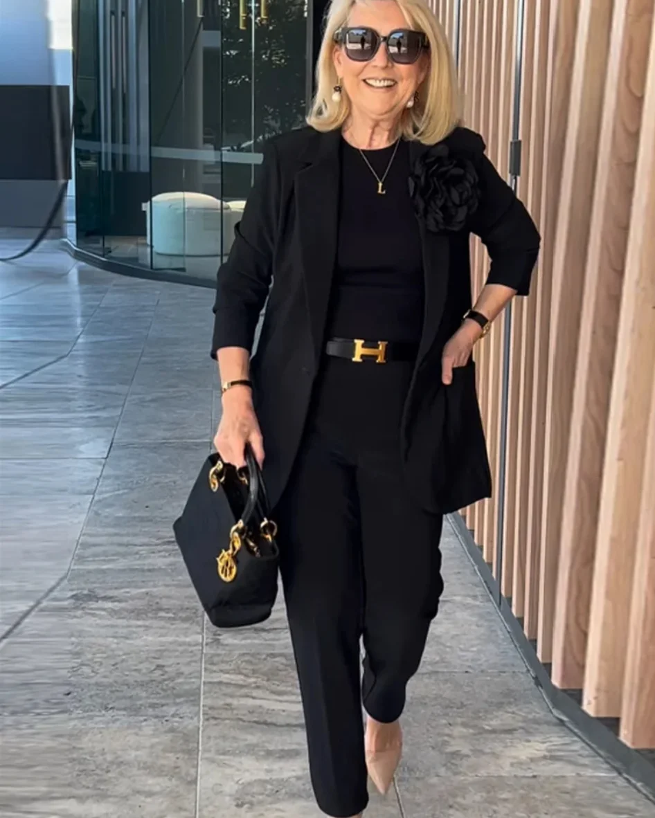 Fashion Polo Collar Suit Pants Two-Piece Suit Jacket