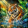 Luxury AB Velvet Diamond Painting Kit - Tiger