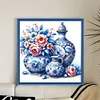 Blue And White Porcelain And Flowers-11CT Stamped Cross Stitch 40*40cm/15.75*15.75in