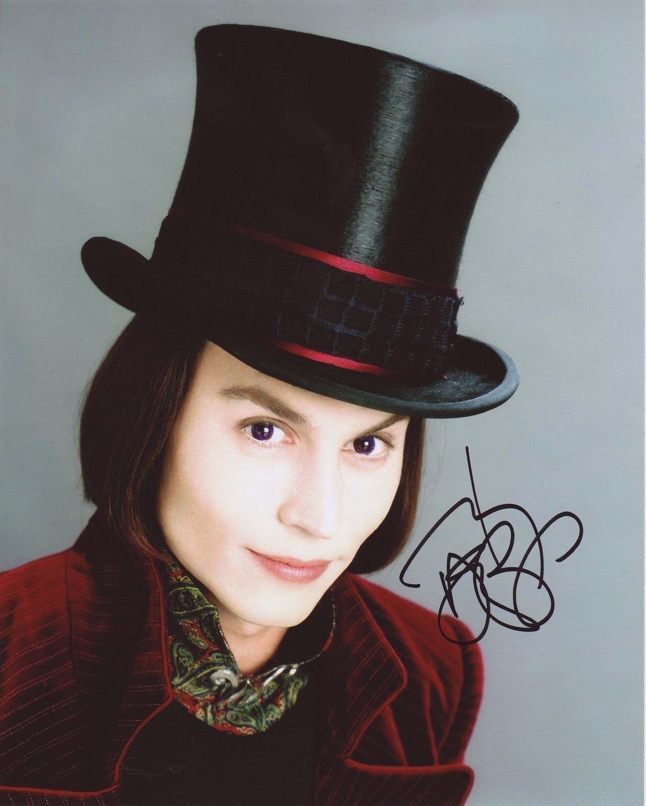 JOHNNY DEPP - WILLY WONKA AUTOGRAPH SIGNED PP Photo Poster painting POSTER