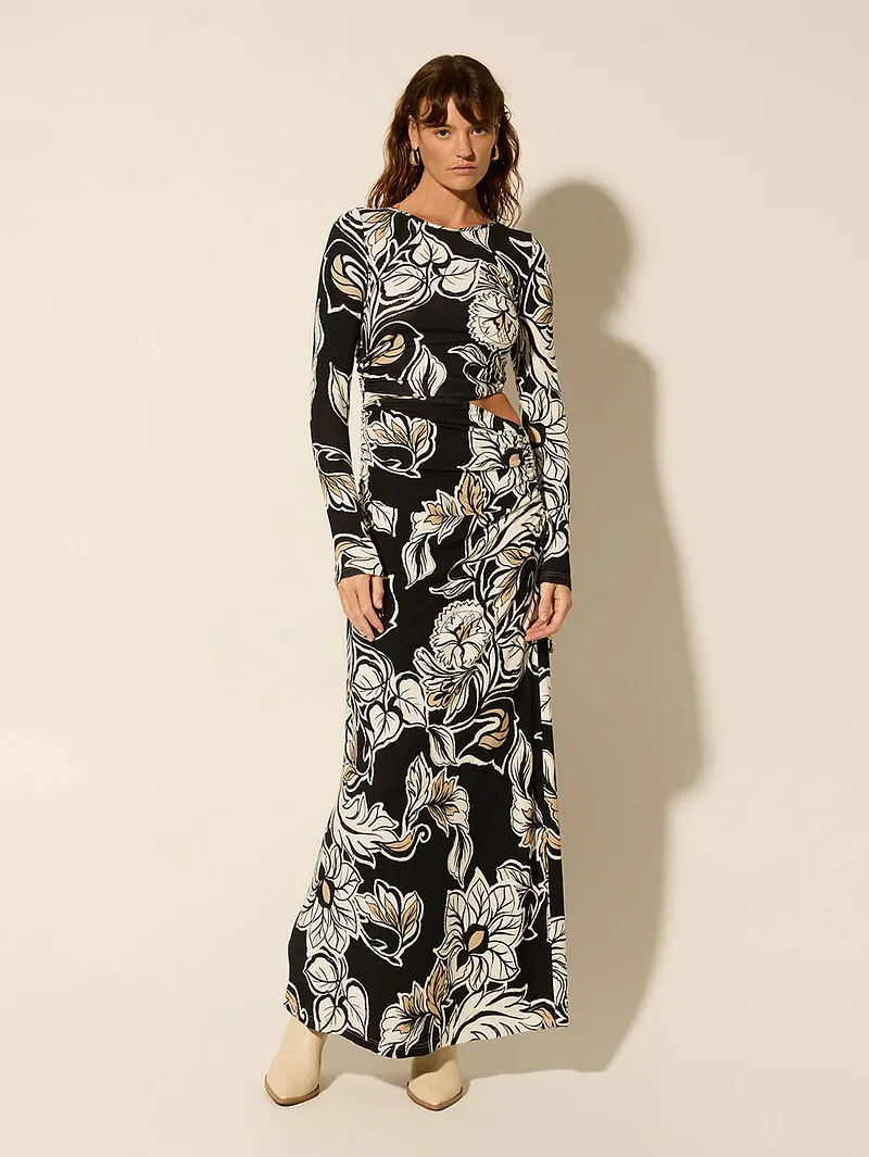 shona joy chara silk tie maxi dress in flame multi Shona Joy Chara Silk Tie Maxi Dress in Flame/Multi SwimGirlsBoutique
