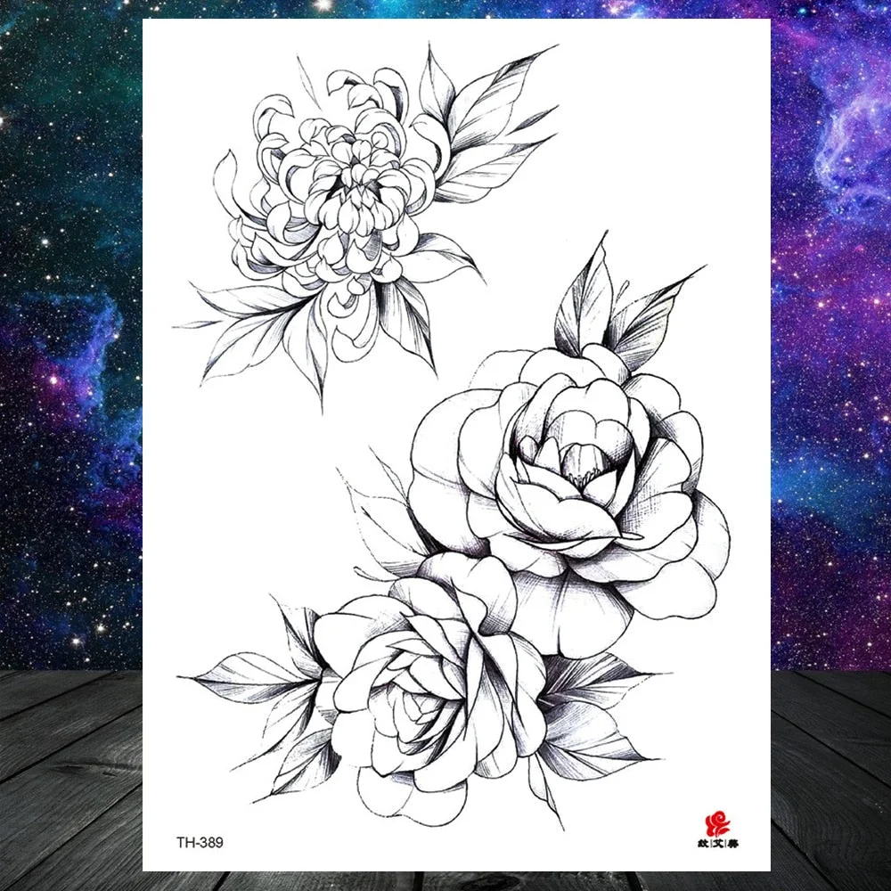 Watercolor Lavender Reed Morning Glory Flower Tattoos Temporary Women Sexy Custom Tattoo Stickers Flash Fake Girls Tato Ankle