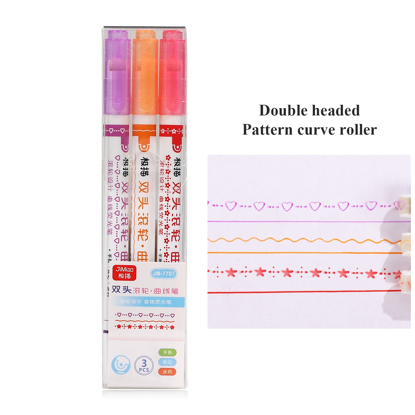 JOURNALSAY 3/6Pcs/Set Creative flower roller pen bujo pens cute Curve marker pens