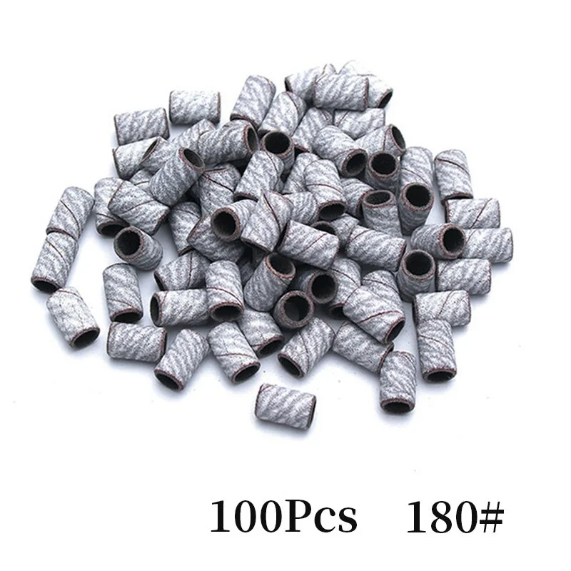 100pcs Electric Drill Sand Brands for Grinding Removal Refillable Nail Art Sand Cutter for Manicure Pedicure Ring Bits-Nail Inspo