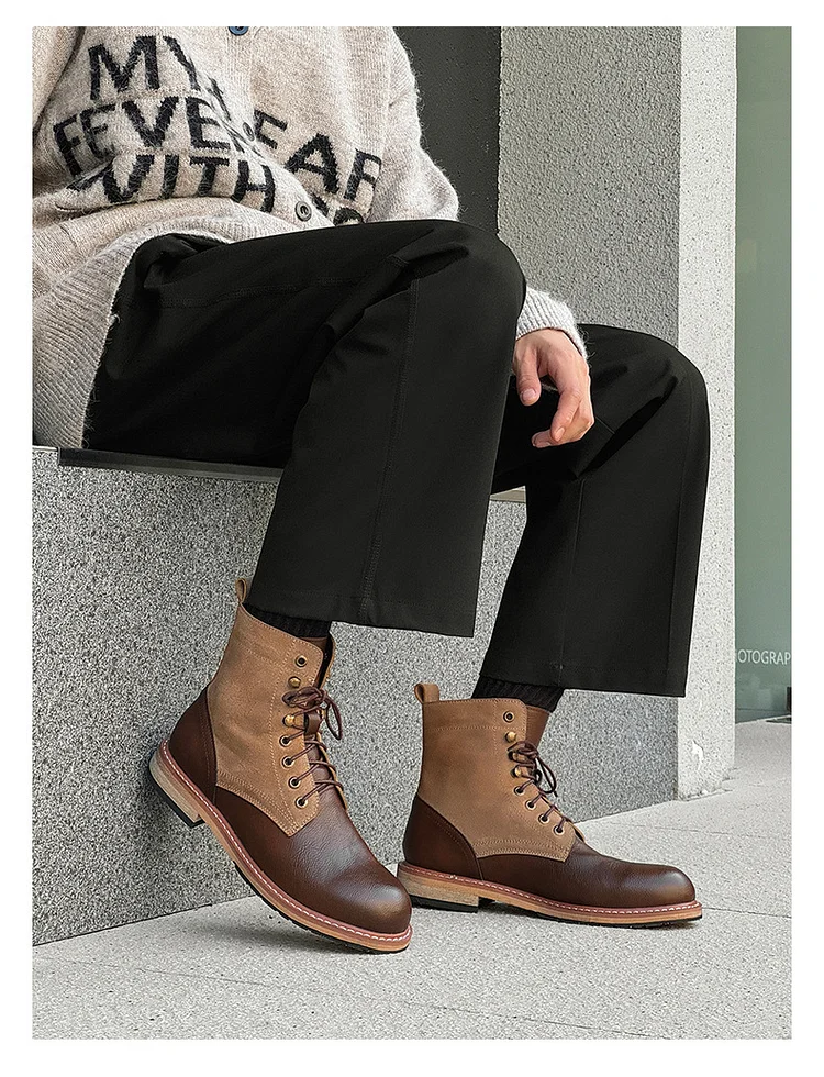 Men's Original Design Leather High Boots