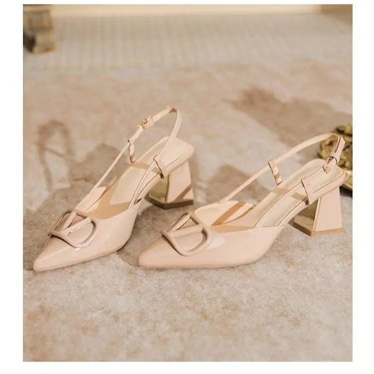 Breakj Breakj Mary Jane Single Shoe Woman 2025 New Coarse Heel Head Buckle French High Heels In The Heel Patent Leather