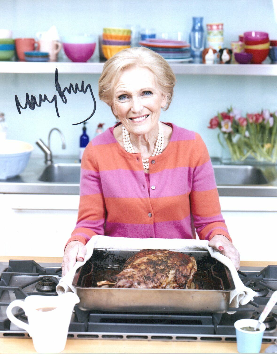 Mary Berry Tv Super Cook Bake Off Signed Photo Poster painting 10x8