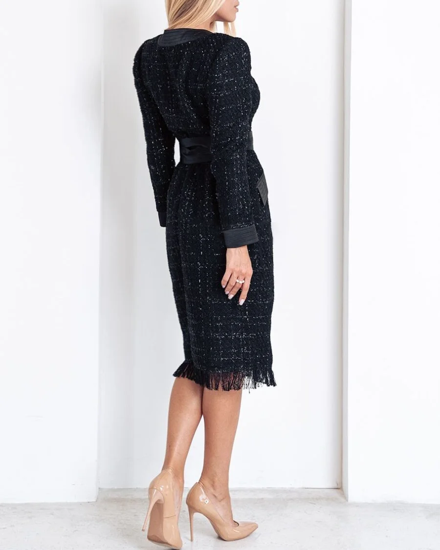 Women's Tweed Fringe Work Dress