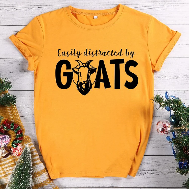 Easily Distracted By Goats Retro Tee-010705