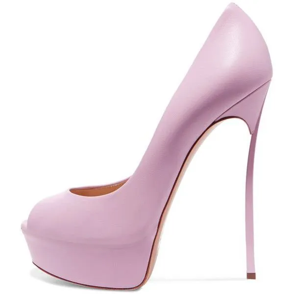 Women's Pink Platform Heels Stiletto Pumps|FSJshoes