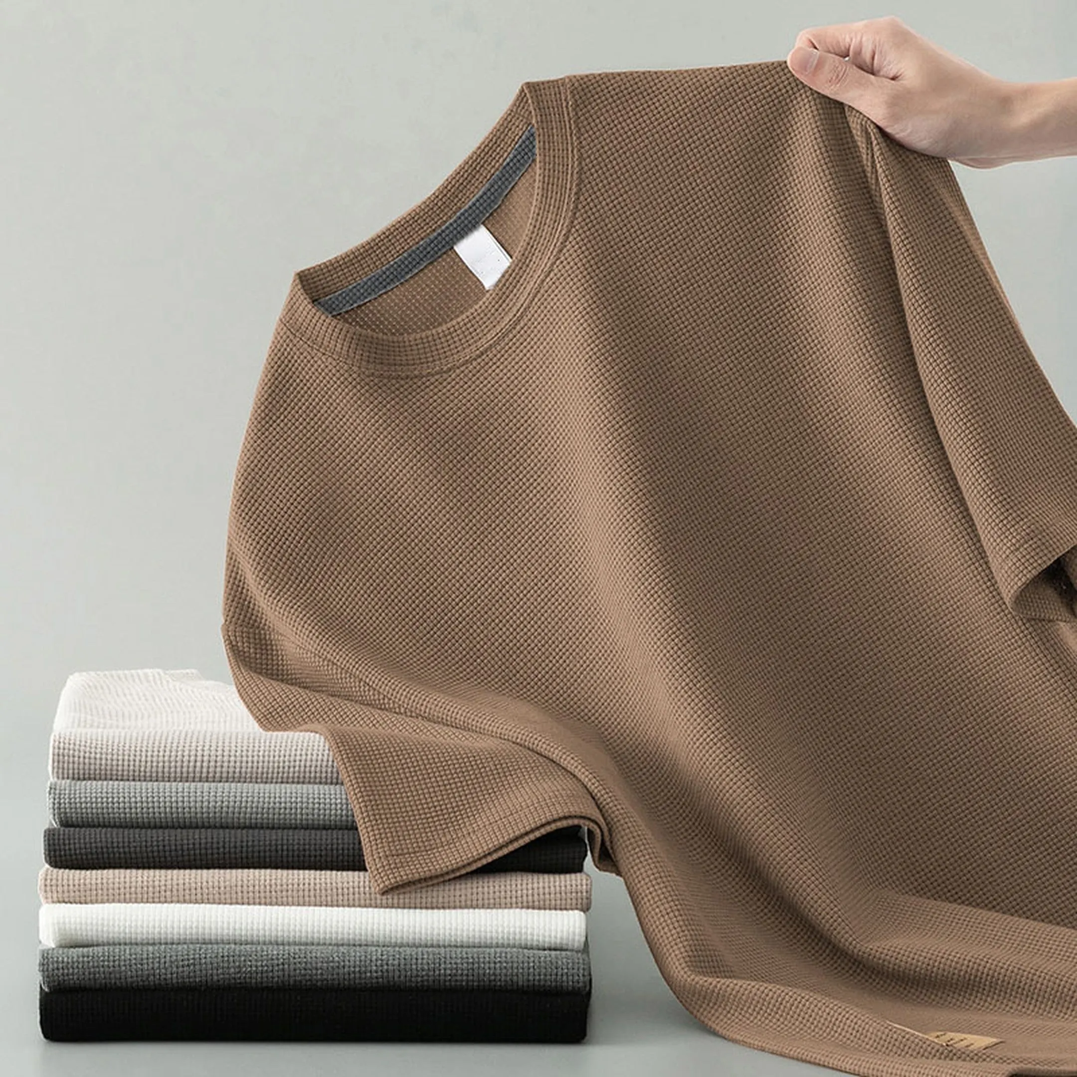 Men's Waffle Knit T-Shirt &ndash; Relaxed Fit Everyday Tee