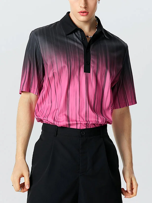 Aonga - Mens Ombre Print Knit Golf Shirt