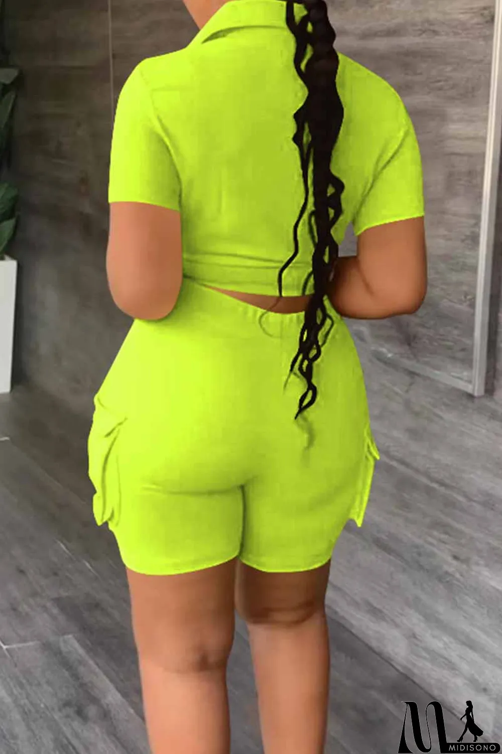 MidiSono - Sky Blue Casual Street Print Letter Turndown Collar Short Sleeve Two Pieces