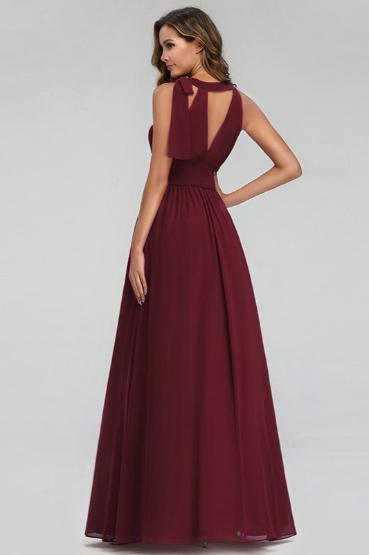 Beautiful Burgundy Ruffles Prom Dress Long New Arrival Evening Party Gowns