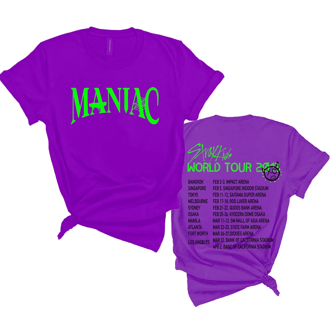 Stray Kids World Tour 2023 Shirt Maniac Tour Shirt