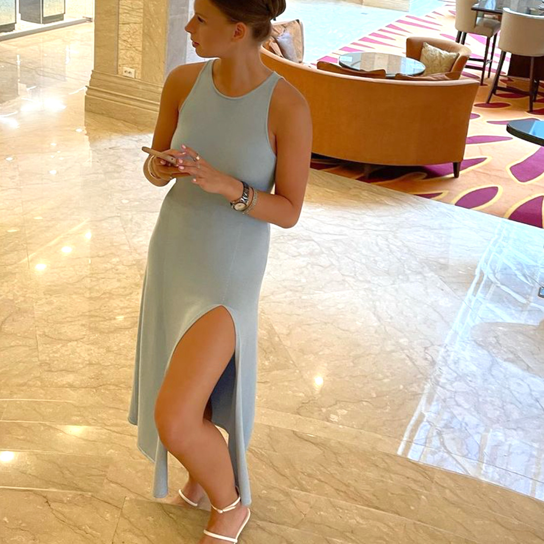 Ootddress Summer New Sleelvess Slim Bodycon Dress Women Casual High Split Out Solid Holiday Beach Sundress White Tank Dresses 2025