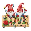 Wooden Special Shape Love And Gnome 3 Hooks No Punch Diamond Painting Hook Rail