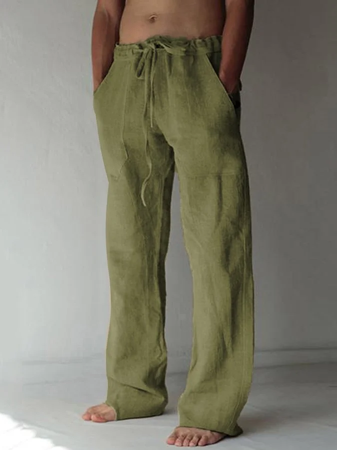 Men's Linen Loose Pocket Trousers socialshop