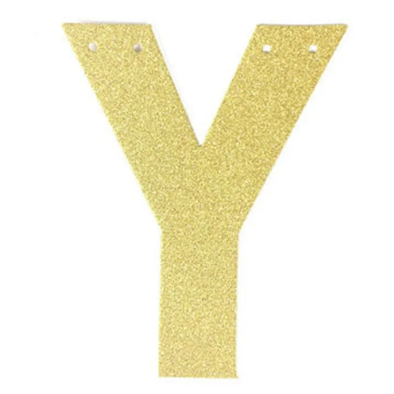 1Pcs/lot 13cm Personalized DIY Gold Glitter Paper Letter Banner Hanging Flags for Wedding Birthday Party Festival Decorations