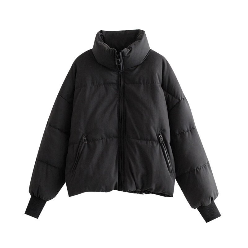 KPYTOMOA Women 2021 Fashion Oversized Thick Warm Parkas Coat Vintage Long Sleeve Pockets Drawstring Female Outerwear Chic Tops