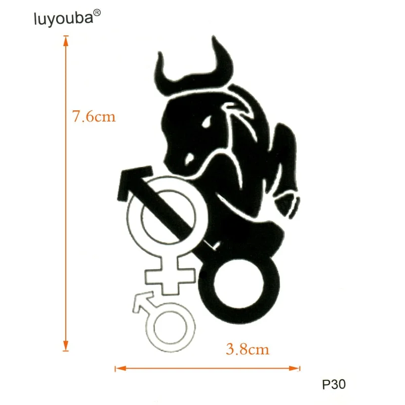 Bull Waterproof Temporary Tattoos Men Animals Temporary Tatoo Stickers Tatouage Temporaire Henna Tattoo Sleeve