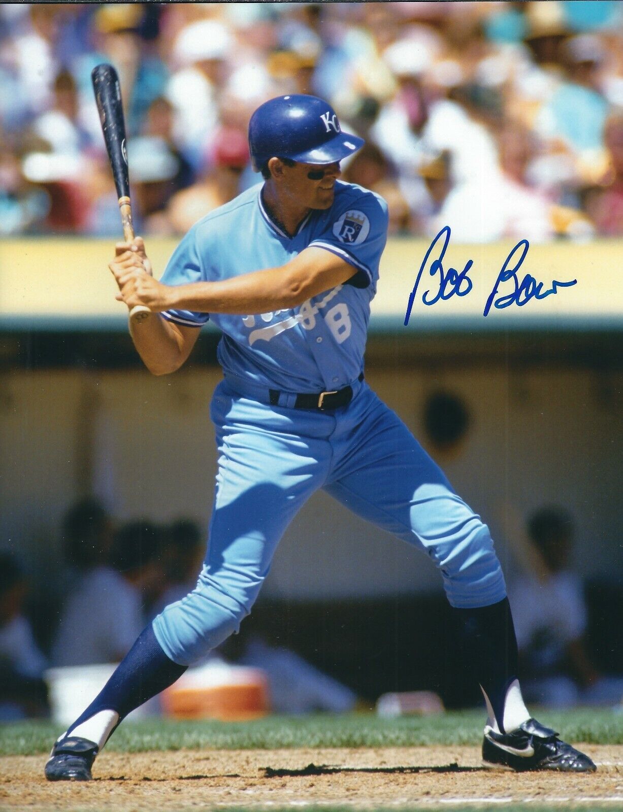 Autographed BOB BOONE Kansas City Royals 8x10 Photo Poster painting - COA