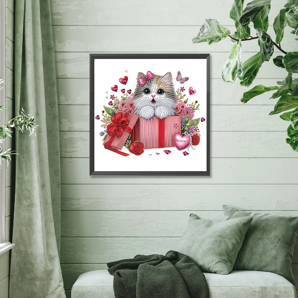 Special Shape Diamond Painting 30*30cm - Surprised Cat