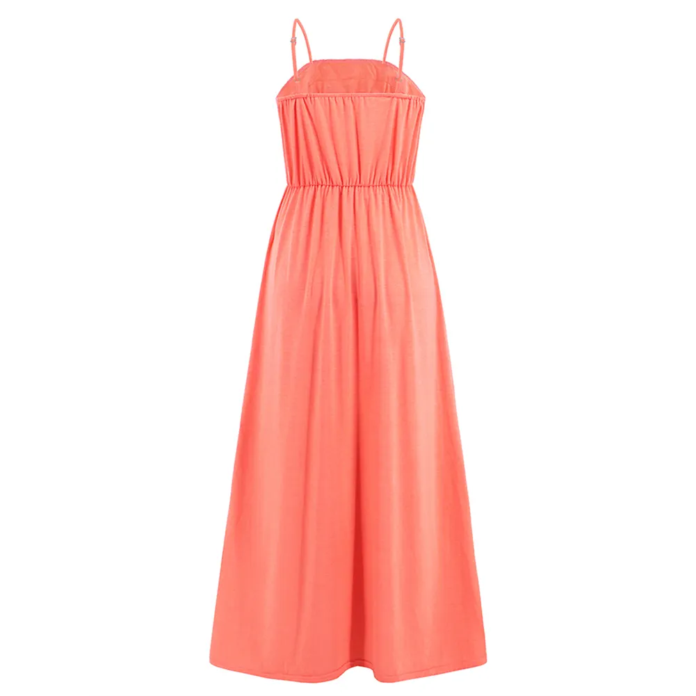 Pink Spliced Lace Trim Spaghetti Straps Dress