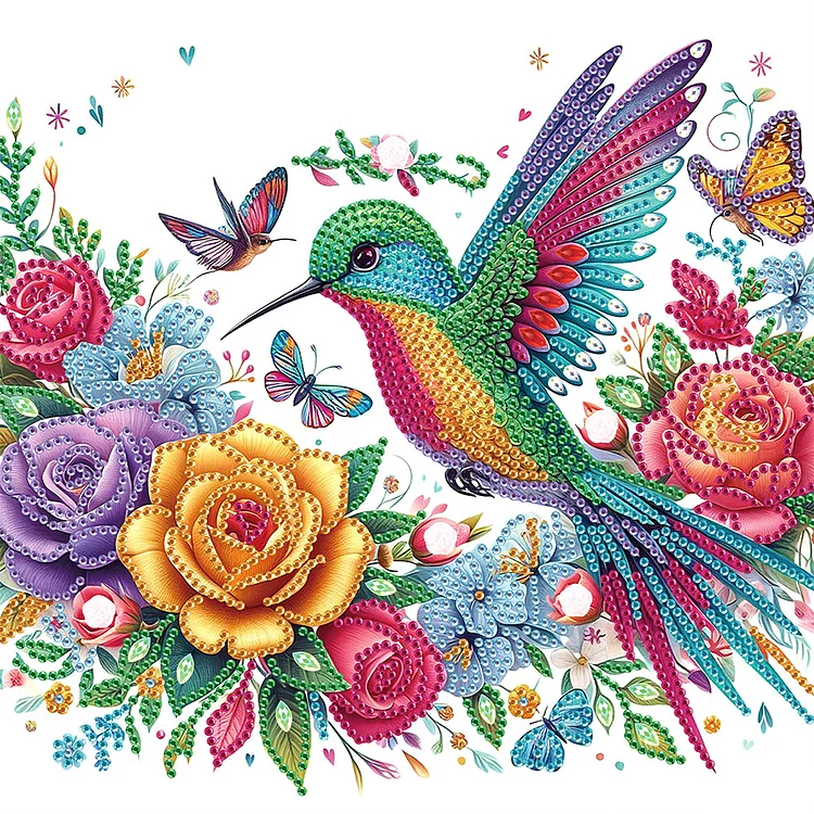 Hummingbird 30*30cm (Canvas) Special Shaped Drill Diamond Painting gbfke