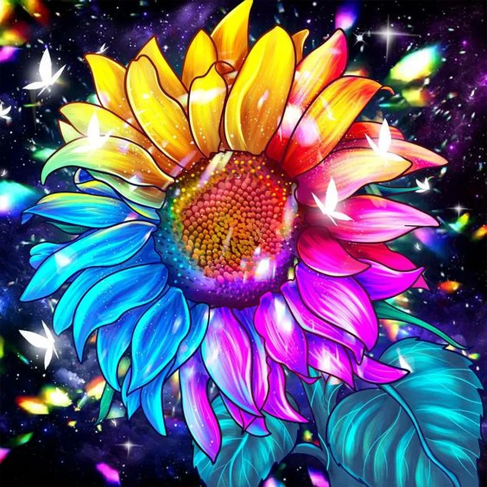 Blooming Pink Sunflower - Diamond Painting 