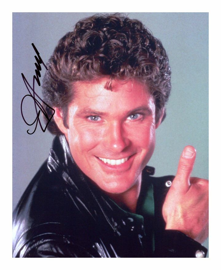 DAVID HASSELHOFF - KNIGHT RIDER AUTOGRAPH SIGNED PP Photo Poster painting POSTER