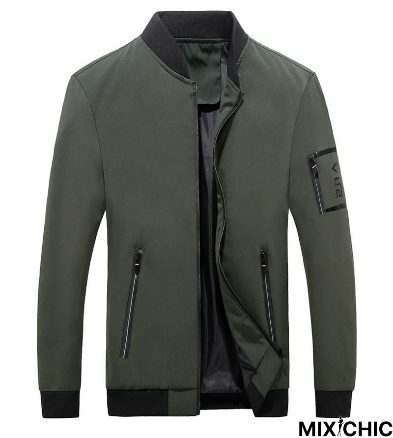 Mens Fashion Baseball Collar Streetwear Hip Hop Coats Outwear Thin Slim Bomber Jackets