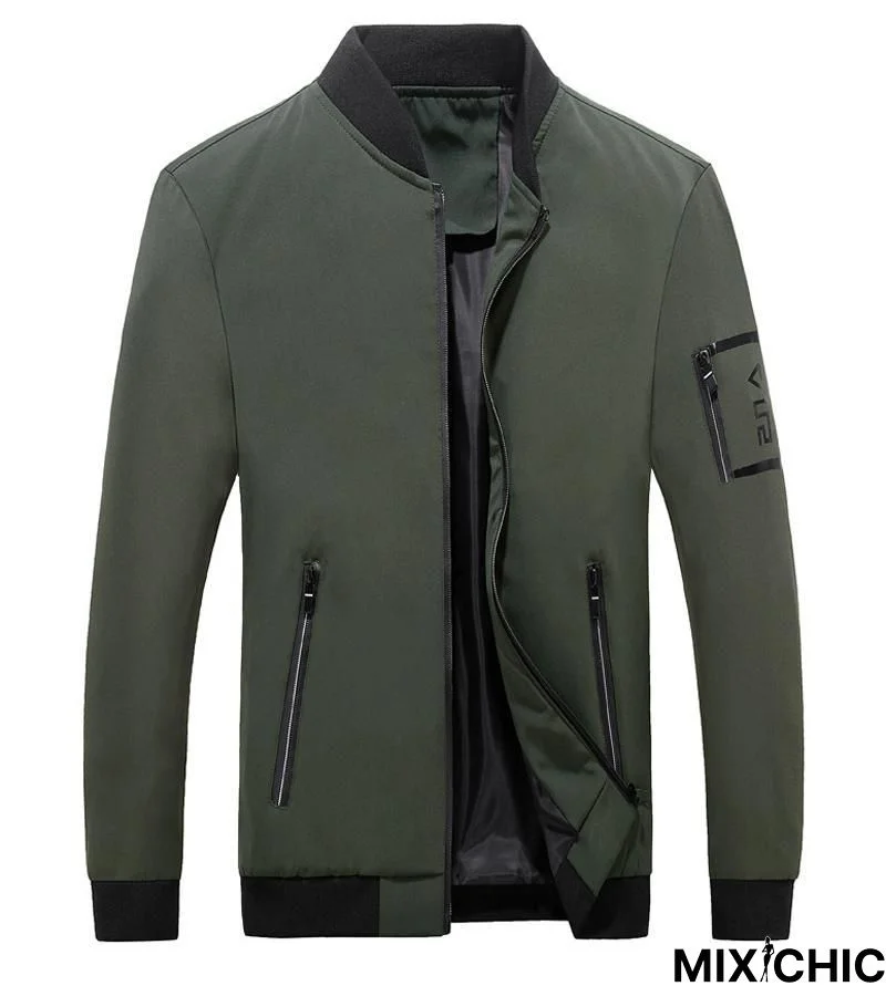 Mens Fashion Baseball Collar Streetwear Hip Hop Coats Outwear Thin Slim Bomber Jackets