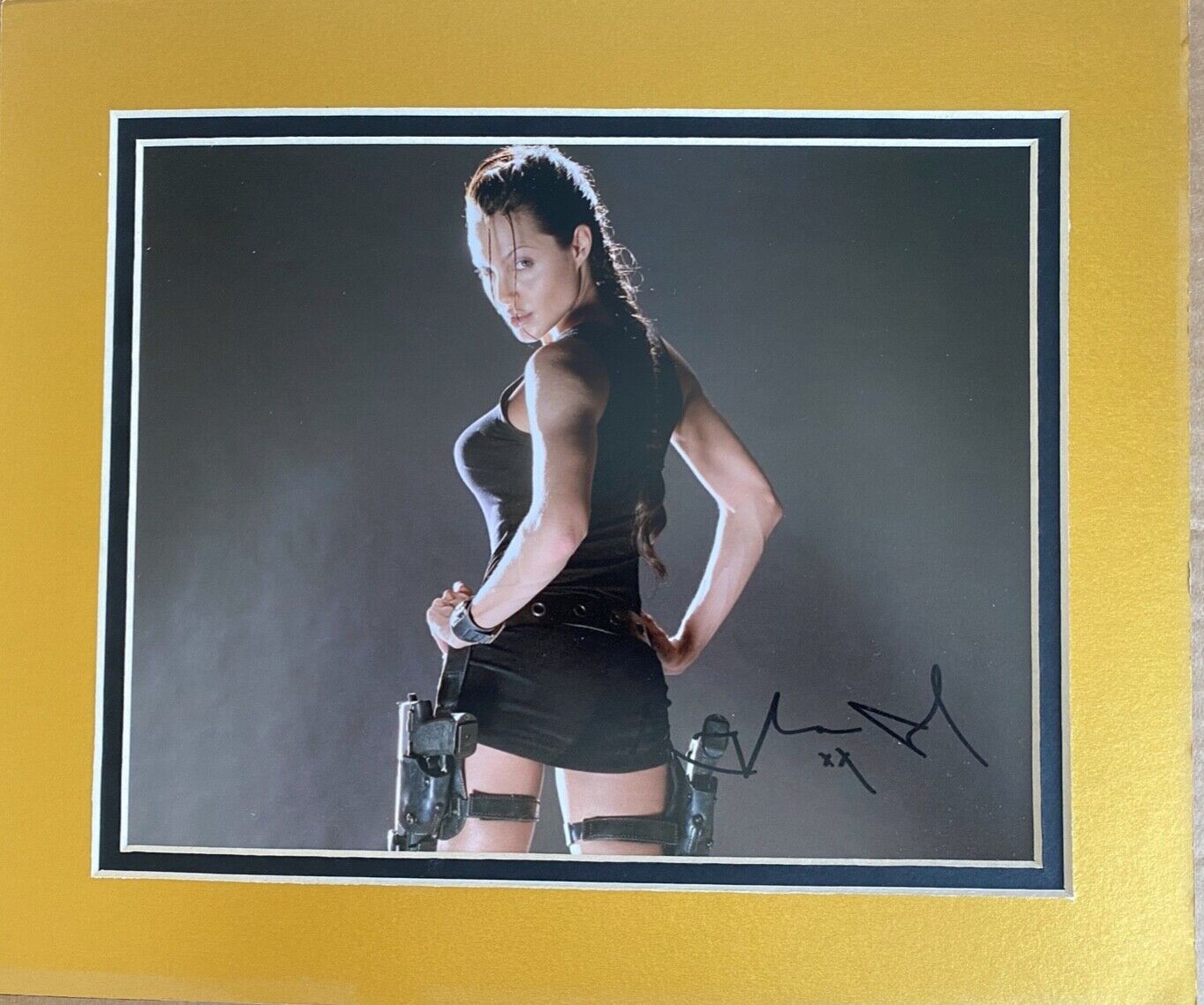 Genuine Hand Signed Angelina Jolie Photo Poster painting 10 x 8 Photo Poster painting Double Mounted Autograph