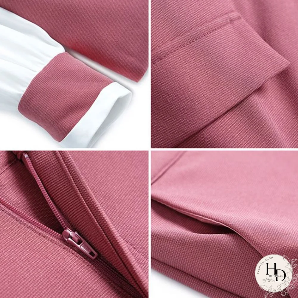 Autumn Suit Women Pants 2 Piece Set Elegant Office Lady Outfits Hit Color Blouse And Pants Fashion Sets