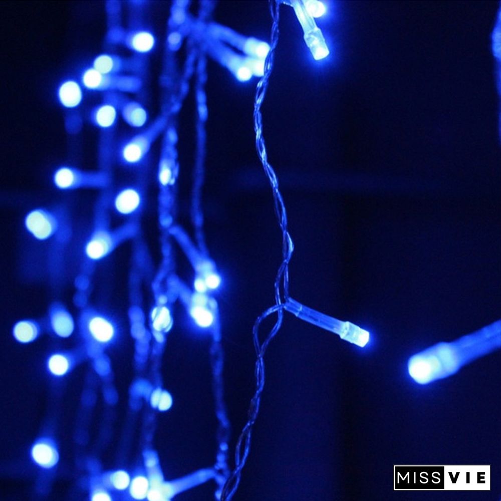 5M Christmas LED Curtain Icicle String Light Droop 0.4-0.6m Party Garden Stage Outdoor Waterproof Decorative Fairy Light
