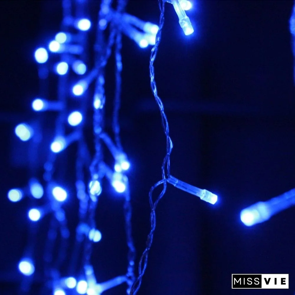 5M Christmas LED Curtain Icicle String Light Droop 0.4-0.6m Party Garden Stage Outdoor Waterproof Decorative Fairy Light