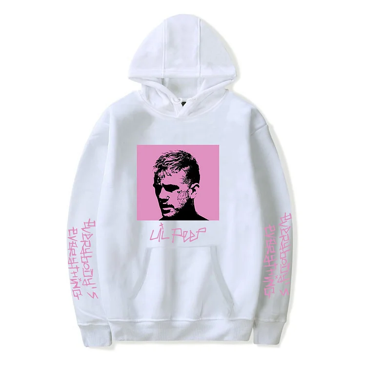 Hip Hop LilPeep Letter Printed Hoodie Pullover Streetwear at Hiphopee